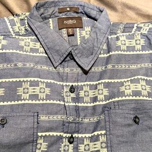 Ambig long sleeve button aztec tribe shirt xl